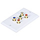 5 RCA Component Two-Piece Inset Wall Plate (RGB + Audio) - Coupler Type
