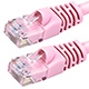 1FT 24AWG Cat5e 350MHz UTP Bare Copper Ethernet Network Cable - Pink