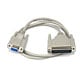 3ft AT Modem DB9F/DB25M Molded Cable