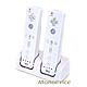 Product image for Premium Dual Charging Dock w/ two Rechargable (Li-ion) Batteries and Modified battery covers for Wii