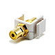 Product image for Keystone Jack - Modular RCA w/Yellow Center (White) 