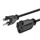 Image of 6ft 16AWG Power Extension Cord Cable - SJT 16/3C NEMA 5-15P TO NEMA 5-15R (13A/125V) AP301+SP506 - Black