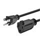 Image of 10ft 16AWG Power Extension Cord Cable - SJT 16/3C NEMA 5-15P TO NEMA 5-15R (13A/125V) AP301+SP506 - Black