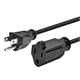 Image of 25ft 16AWG Power Extension Cord Cable - SJT 16/3C NEMA 5-15P TO NEMA 5-15R (13A/125V) AP301+SP506 - Black