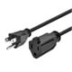 Image of 25ft 14AWG Power Extension Cord Cable for indoor and outdoor - SJTW 14/3C NEMA 5-15P TO NEMA 5-15R (15A/125V) AP301+SP506 - Black