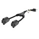 Image of 14inch 14AWG Power Cord Splitter Cable - SJT 14/3 2 NEMA 5-15R TO 1 NEMA 5-15P SP509+SP506x2 - Black