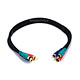 1.5ft 22AWG 3-RCA Component Video Coaxial Cable (RG-59/U) - Black