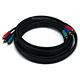 10ft 22AWG 3-RCA Component Video Coaxial Cable (RG-59/U) - Black
