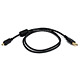3ft USB 2.0 A Male to Mini-B 4pin Male 28/24AWG Cable w/ Ferrite Core (Gold Plated)