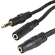 Image of Audio cable for iPad® & smartphones (TRRS male to 1/8" TS female input & 1/8" TRS female output)