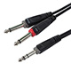 1 Meter (3ft) 1/4inch TRS Male to two 1/4inch TS Male Insert Cable