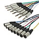6 Meter (20ft) 8-Channel 1/4inch TRS Male to XLR Male Snake Cable