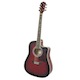 Foothill Flat Top Acoustic / Electric Guitar with EQ - Cherry Red Burst