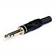 6.3mm (1/4 inch) Stereo Plug, Black Shell, Gold Plated OD:7.5MM