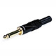 6.3mm (1/4 inch) Mono Plug, Black Shell, Gold Plated OD:7.5MM