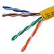 Product image for 1000FT 24AWG Cat5e 350MHz UTP Stranded, In-Wall Rated (CM), Bulk Ethernet Bare Copper Cable - Yellow