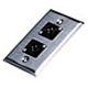 Product image for XLR Male 3 Pin Two Port Zinc Alloy Wall Plate