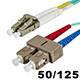 Image of 10Gb Fiber Optic Cable, LC/SC, Multi Mode, Duplex - 2 Meter (50/125 Type) - Aqua