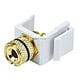 Image of Keystone Jack - Banana Jack w/Black Ring (Solder Type) - White