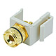Image of Keystone Jack - Banana Jack w/Black Ring (Solder Type) - Ivory