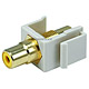 Product image for Keystone Jack - Modular RCA w/Yellow Center (Ivory)