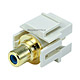 Product image for Keystone Jack - Modular RCA w/Blue Center, Flush Type (Ivory)