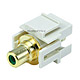 Product image for Keystone Jack - Modular RCA w/Green Center, Flush Type (Ivory)