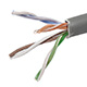 Product image for 1000FT 24AWG Cat5e 350MHz UTP Solid, Plenum (CMP), Bulk Ethernet Bare Copper Cable - Gray