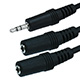 6ft 3.5mm Stereo Plug/Two 3.5mm Stereo Jack Cable - Black