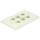 Product image for Wall Plate for Keystone, 6 Hole - Ivory