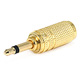 Metal 3.5mm Mono Plug to 3.5mm Mono Jack Adaptor - Gold Plated