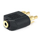 3.5mm Mono Jack to 2 RCA Plug Splitter Adaptor - Gold Plated