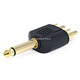 6.35mm (1/4 Inch) Mono Plug to 2 RCA Plug Splitter Adaptor - Gold Plated