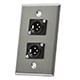 Image of XLR Male 3 Pin Two Port Zinc Alloy Wall Plate
