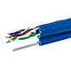 Image of 1000FT 24AWG Cat5e 350MHz UTP Solid + Iron, Riser Rated (VW-1), Bulk Ethernet Bare Copper Cable - Blue