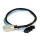 1m 28AWG External SAS 34pin (SFF-8470) Male to SATA 7pin Female w/ Latch (x4) Forward Breakout Cable - Black
