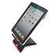 Image of X-Form Foldable Desktop Stand for all iPad® and Other Tablets - Black w/ Pink Trim