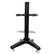Product image for Mobile PC Stand w/ Dual Monitor Brackets and Adjustable Glass Shelf (Max 66Lbs, ~22inch) - Black
