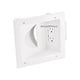 Recessed Low Voltage Media Wall Plate w/ Duplex Receptacle - White