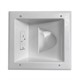 Recessed Low Voltage Media Plate w/ Duplex Surge Suppressor - White