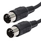 25ft MIDI Cable with 5 Pin DIN Plugs - Black