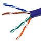 Product image for 1000FT 24AWG Cat5e 350MHz UTP Stranded, In-Wall Rated (CM), Bulk Ethernet Bare Copper Cable - Purple