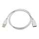 3ft USB 2.0 A Male to A Female Extension 28/24AWG Cable (Gold Plated) - WHITE