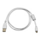 Image of 3ft USB 2.0 A Male to Micro 5pin Male 28/24AWG Cable w/ Ferrite Core (Gold Plated) - WHITE