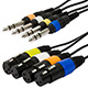 15ft 4-Channel TRS Male to XLR Female Snake Cable
