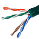 Product image for 1000FT 24AWG Cat5e 350MHz UTP Stranded, In-Wall Rated (CM), Bulk Ethernet Bare Copper Cable - Green