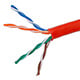 Product image for 1000FT 24AWG Cat5e 350MHz UTP Stranded, In-Wall Rated (CM), Bulk Ethernet Bare Copper Cable - Red