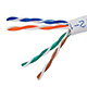 Product image for 1000FT 24AWG Cat5e 350MHz UTP Stranded, In-Wall Rated (CM), Bulk Ethernet Bare Copper Cable - White