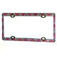 Product image for Chrome Metal License Plate Frame w/ White and Pink Diamante Rhinestones
