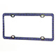 Product image for Chrome Metal License Plate Frame w/ Blue Diamante Rhinestones